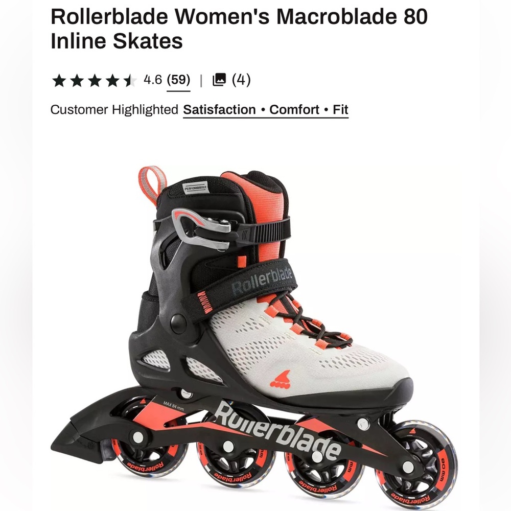 FREE Helmet! Rollerblade Macroblade 80W Women's Inline Skates -